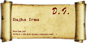 Dajka Irma névjegykártya