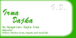 irma dajka business card